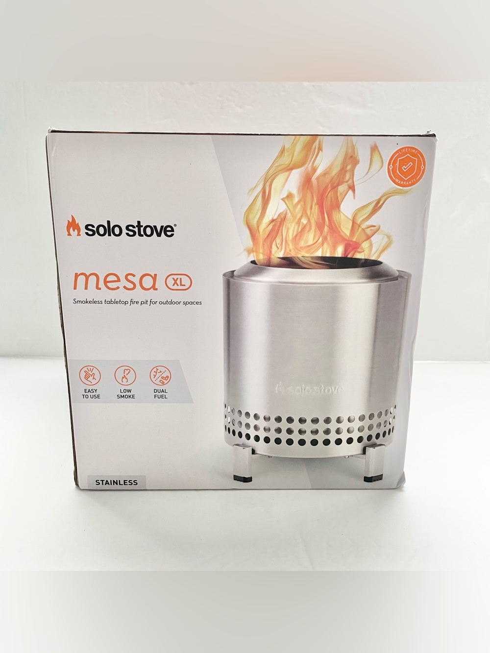 Solo Stove Mesa XL Stainless Steel Smokeless Tabletop Fire Pit - Stainless